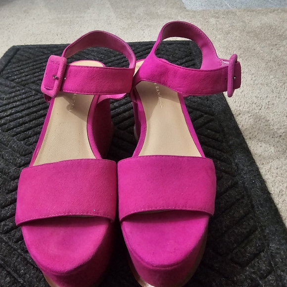 Loeffler Randall Fuchsia Wedge Sandals - Picture 4 of 8